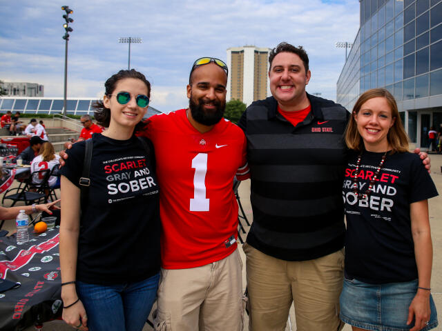 Participants at a Scarlet Gray and Sober Tailgate