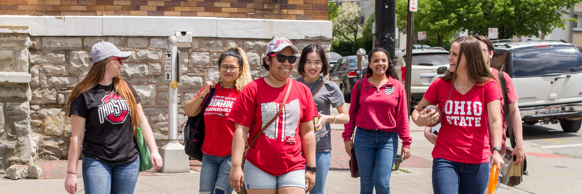 Students walking on High Street